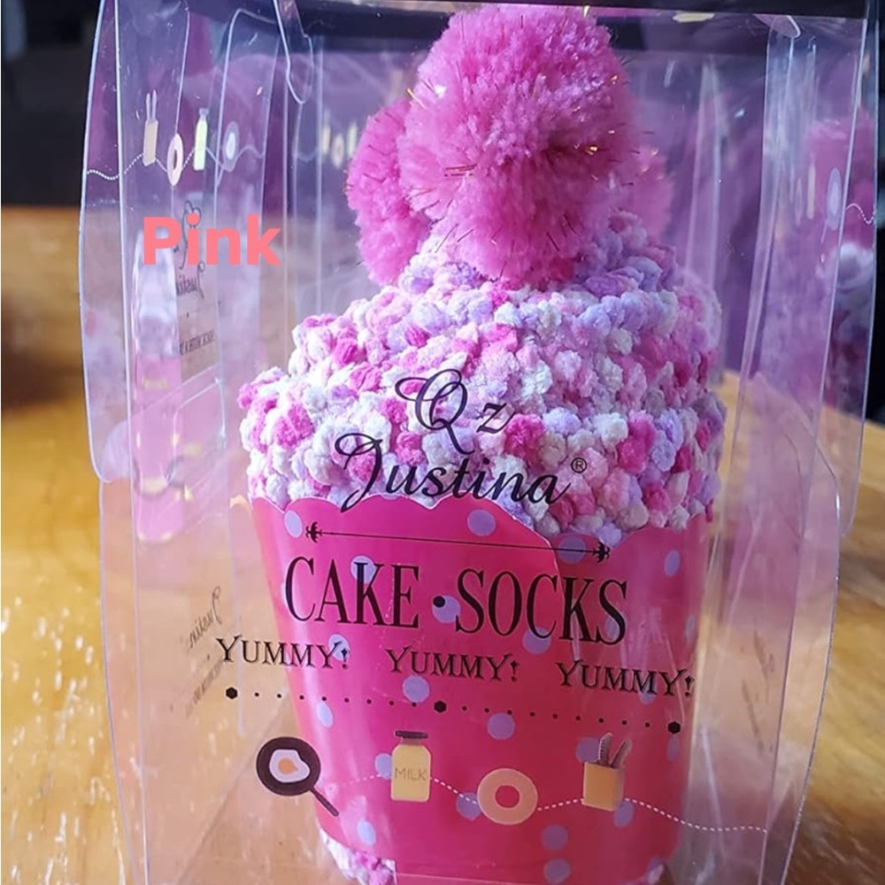 1 Valentines Cozy cupcake Pom-Pom Socks NIB - Picture 4 of 8